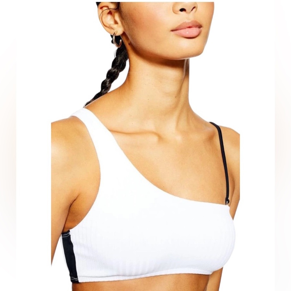 TopShop🦎Ribbed Contrast Shoulder Bikini Top🌵